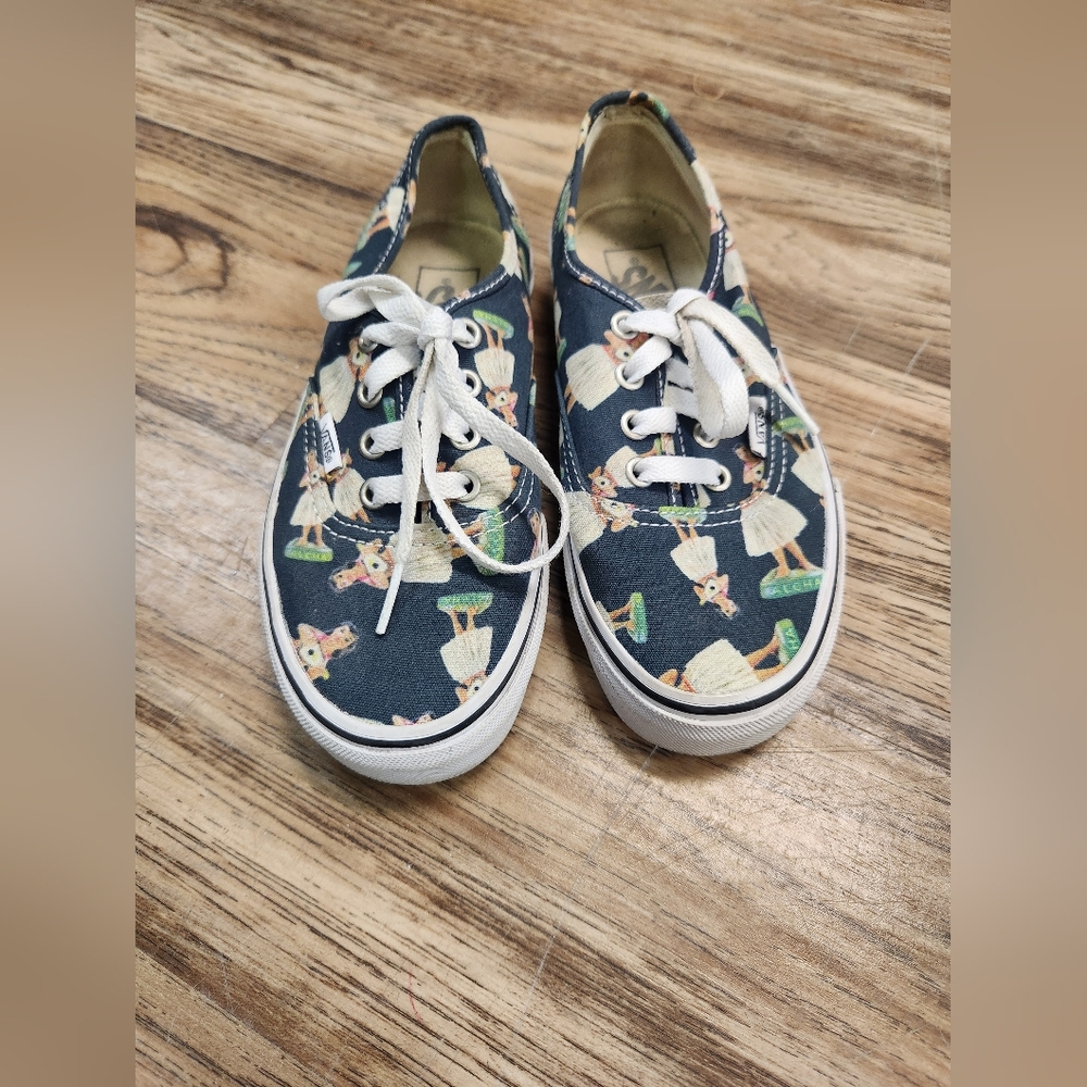 VANS Hawaiian Hula Skater Black Girl Aloha Low Shoes Mens Size 4 Women Size 5.5